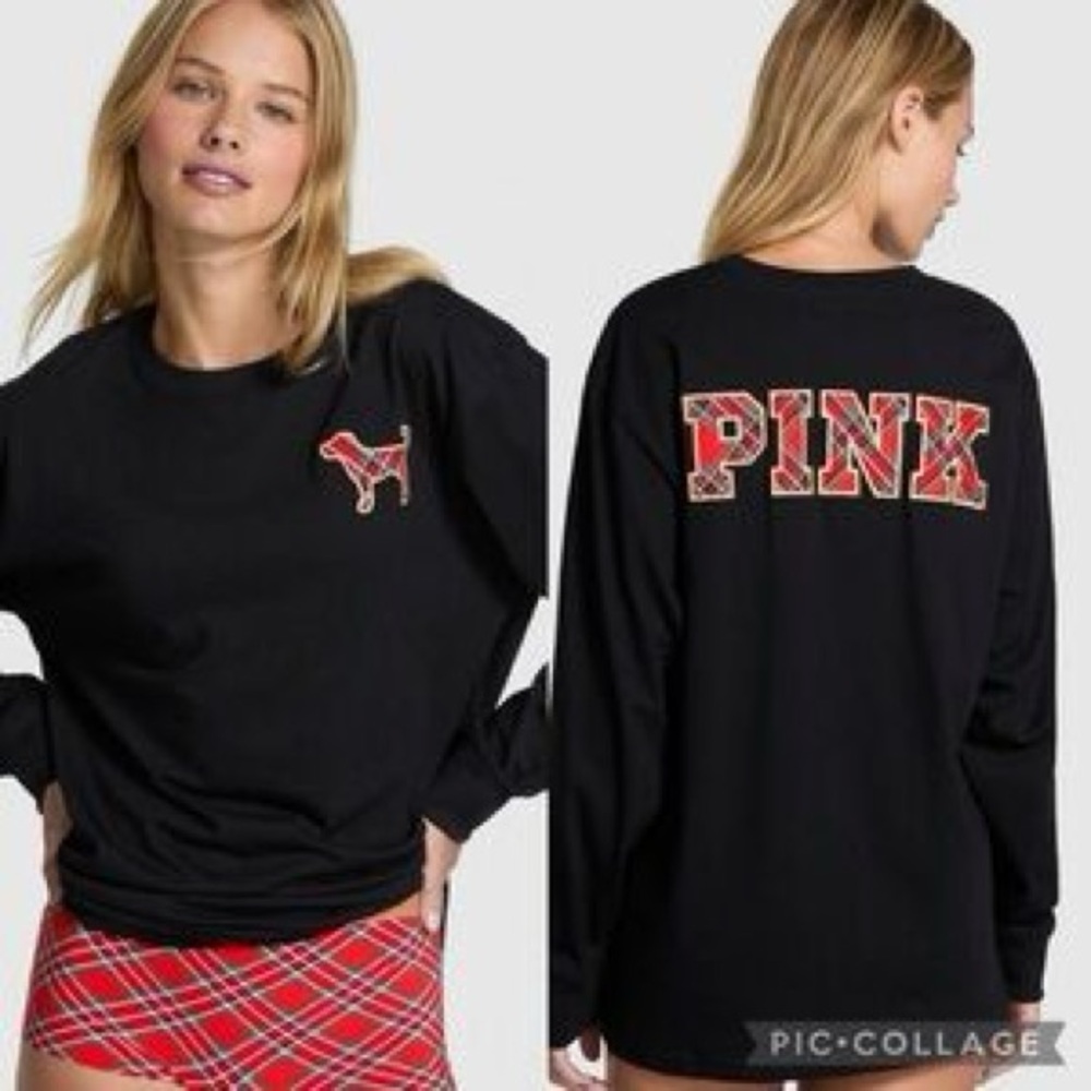PINK Victoria's Secret Campus cotton long Sleeve Tee